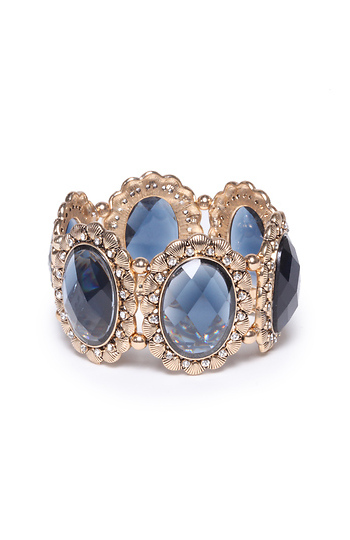Gold Bracelet with Blue Gems Slide 1