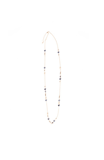 Gold Wrap Necklace with Blue Gems Slide 1
