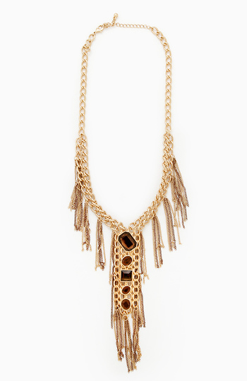 Falling Stone Tassel Necklace Slide 1