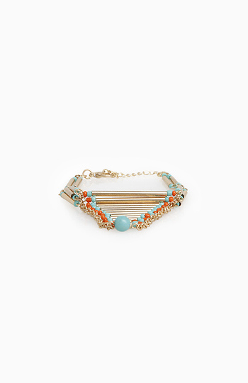 Tribal Bead Dangle Bracelet Slide 1