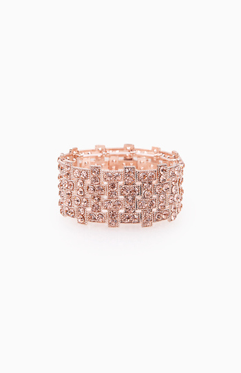 Rhinestone Basket Weave Bracelet Slide 1