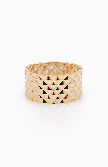 Raised Geometric Gold Cuff Slide 1