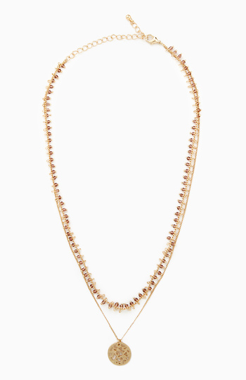 Delicate Beaded Charm Necklace Slide 1