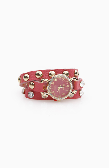 Coral Wrap Watch Bracelet Slide 1