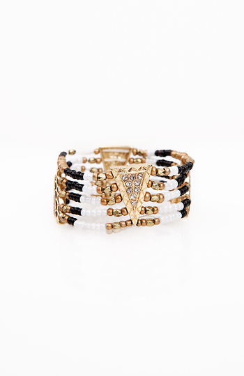 Black White Tribal Bracelet Slide 1