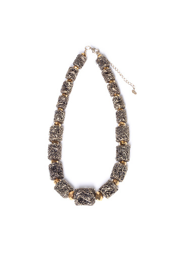Chunky Gold Filigree Necklace Slide 1