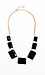Black Crystal Square Necklace Thumb 1