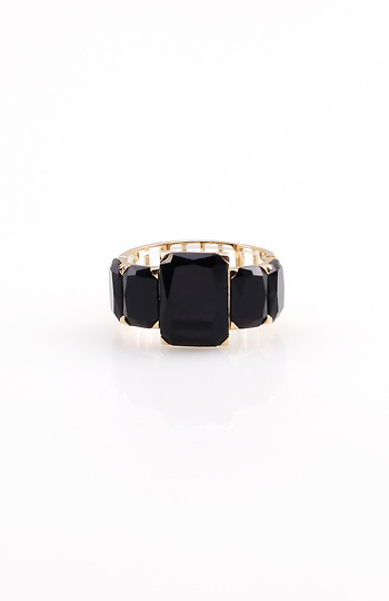 Black Crystal Square Bracelet Slide 1