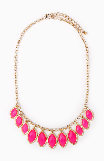Leaf and Stone Dangle Necklace Slide 1