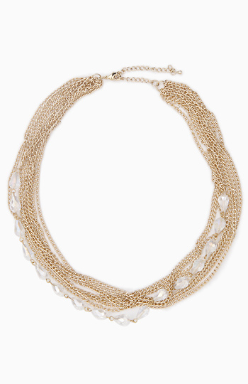 Multi Gold Chain and Crystals Necklace Slide 1