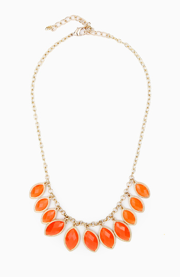 Leaf and Stone Dangle Necklace Slide 1