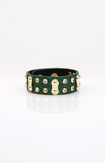 Green Snake Skin Bracelet Slide 1