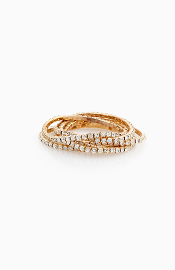 Skinny Rhinestone Stretch Bracelet Set Slide 1