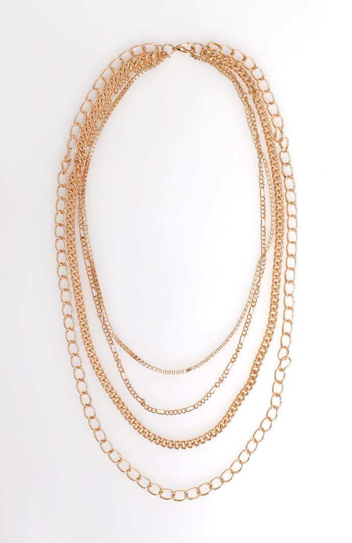 Multi Strand Chain Necklace in Gold DAILYLOOK