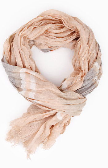 Striped Gauze Scarf Slide 1