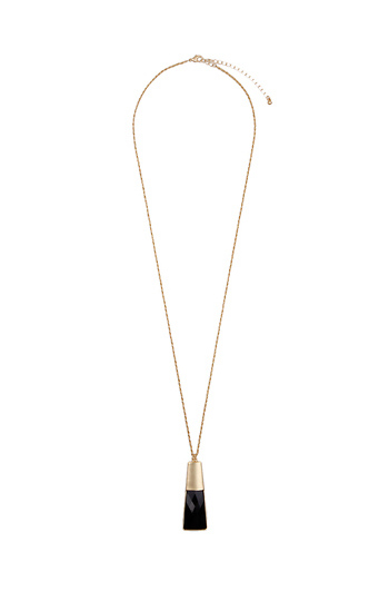 Orelia Long Black Quartz Pendant Necklace Slide 1
