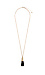 Orelia Long Black Quartz Pendant Necklace Thumb 1