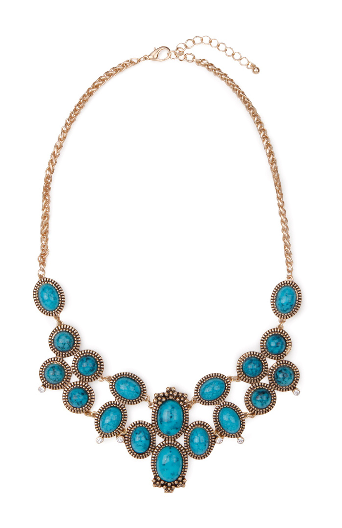 Vintage Ornament Necklace in Turquoise | DAILYLOOK