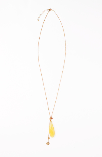 Yellow Stone Pendant Necklace Slide 1
