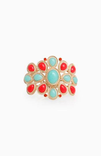 Gypsy Floral Stone Cuff Slide 1