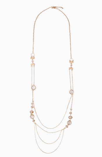 Precious Stone Dangle Necklace Slide 1