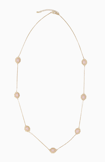 Pink Stone Flower Necklace Slide 1