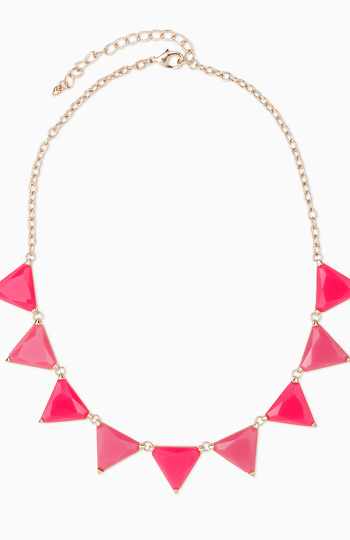 Pink Triangle Chain Necklace Slide 1