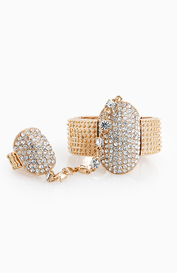 Armored Stud Cuff with Ring Extension Slide 1