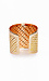 Gold Textured Pattern Cuff Bangle Thumb 2