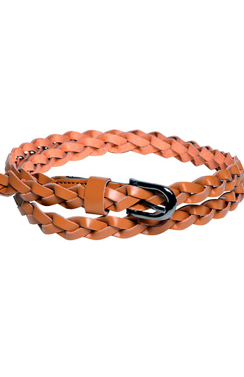 Skinny Braided Leather Belt Slide 1