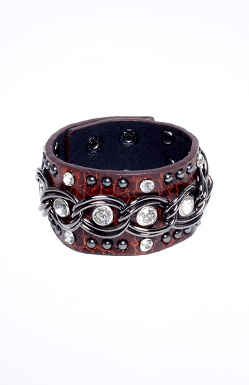 Edgy Wrap Around Chain Stud Bracelet Slide 1