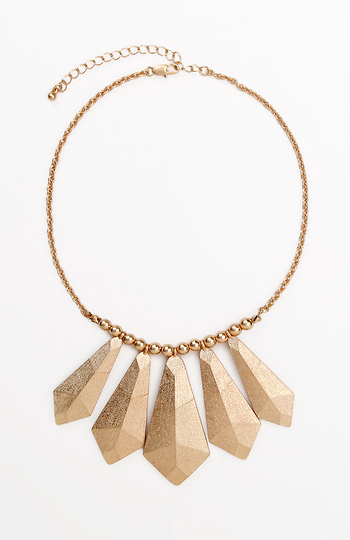 Sculpted Penta Charm Gold Necklace Slide 1