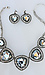 Statement Faux Diamond Necklace & Earrings Set Thumb 1