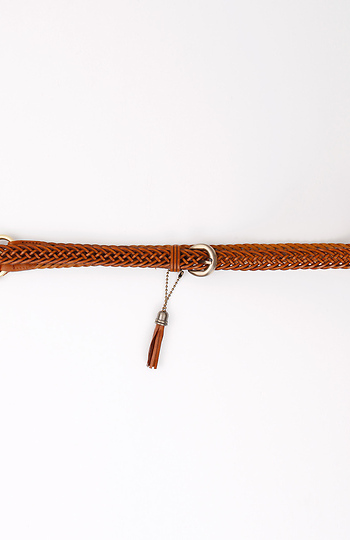 Brown Braided Belt Slide 1