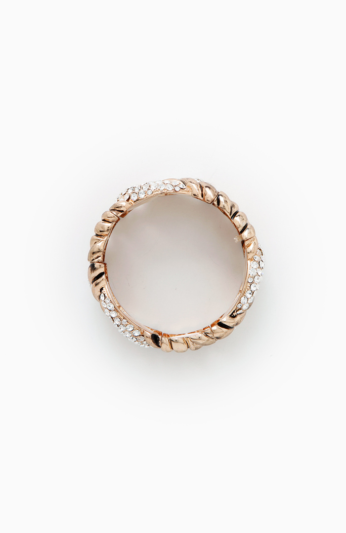 Gaudy Woven Rhinestone Link Bracelet in Gold | DAILYLOOK