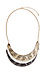 3-Tonal Overlap Curved Pendant Necklace Thumb 1