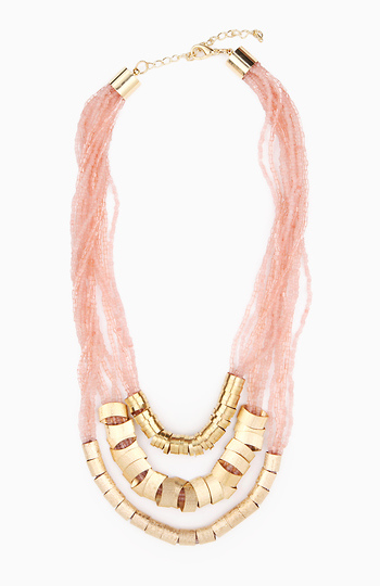 Beaded Gold Center Necklace Slide 1