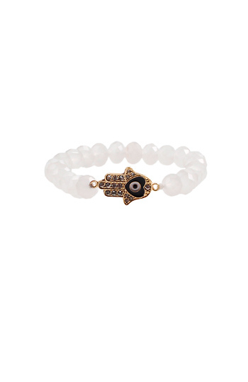Good Karma Single Strand Clear Bead Bracelet Slide 1