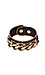 Gold Curb Link Chain Leather Bracelet Thumb 2