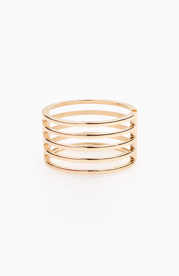 Coil Stacked Gold Cuff Slide 1