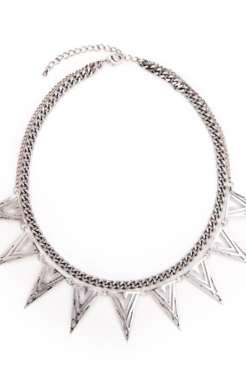 Aztec Spike Necklace in Silver | DAILYLOOK