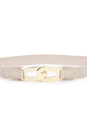 Ivory Belt with Gold Buckle Slide 1