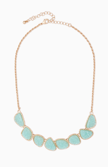 Mint Druzy Stone Necklace Slide 1