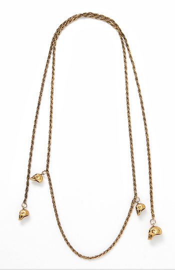 Dangling Skull Draped Necklace Slide 1