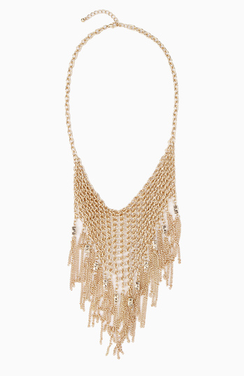 Chain Mesh Bib Necklace Slide 1