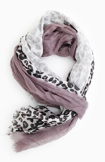 Tri Panel Leopard Print Scarf Slide 1