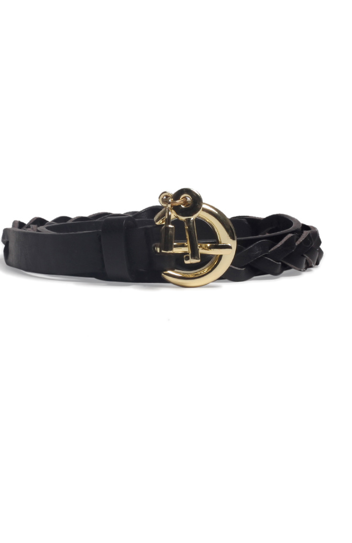 Thin Black Braided Belt in Black | DAILYLOOK