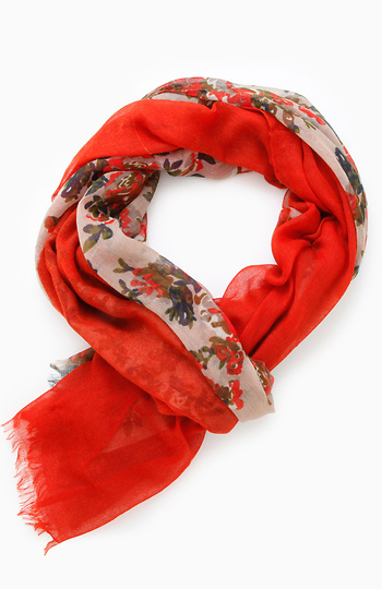 Floral Border Scarf Slide 1