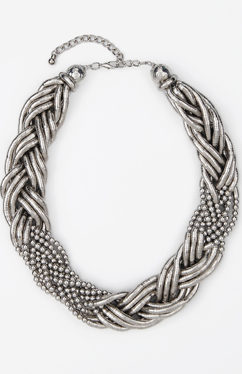 Cord & Bead Braided Statement Necklace Slide 1