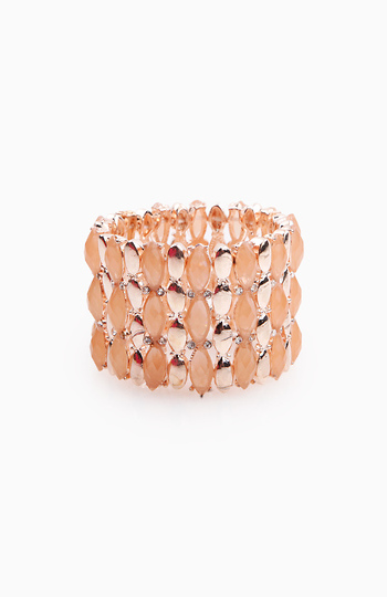 Peachy Gold Stretch Bracelet Slide 1